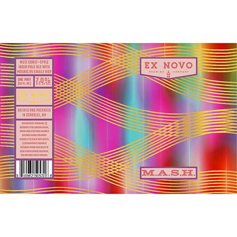 Ex Novo M.A.S.H. West Coast IPA by Ex Novo Brewing Co, beer label