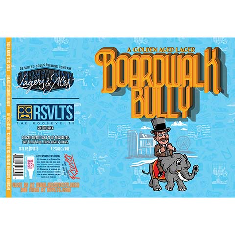 Departed Soles Boardwalk Bully Lager by Departed Soles Brewing, beer label