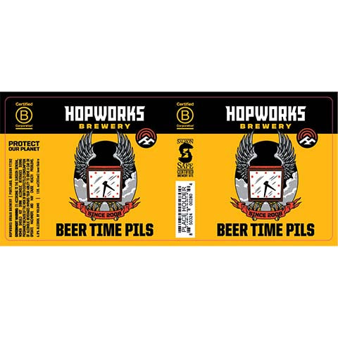 Hopworks Beer Time Pils by Hopworks Urban Brewery, beer label