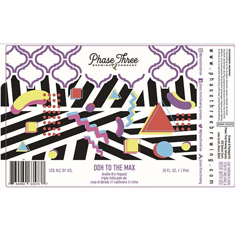 Phase Three DDH To The Max TIPA by Phase Three Brewing Company, beer label