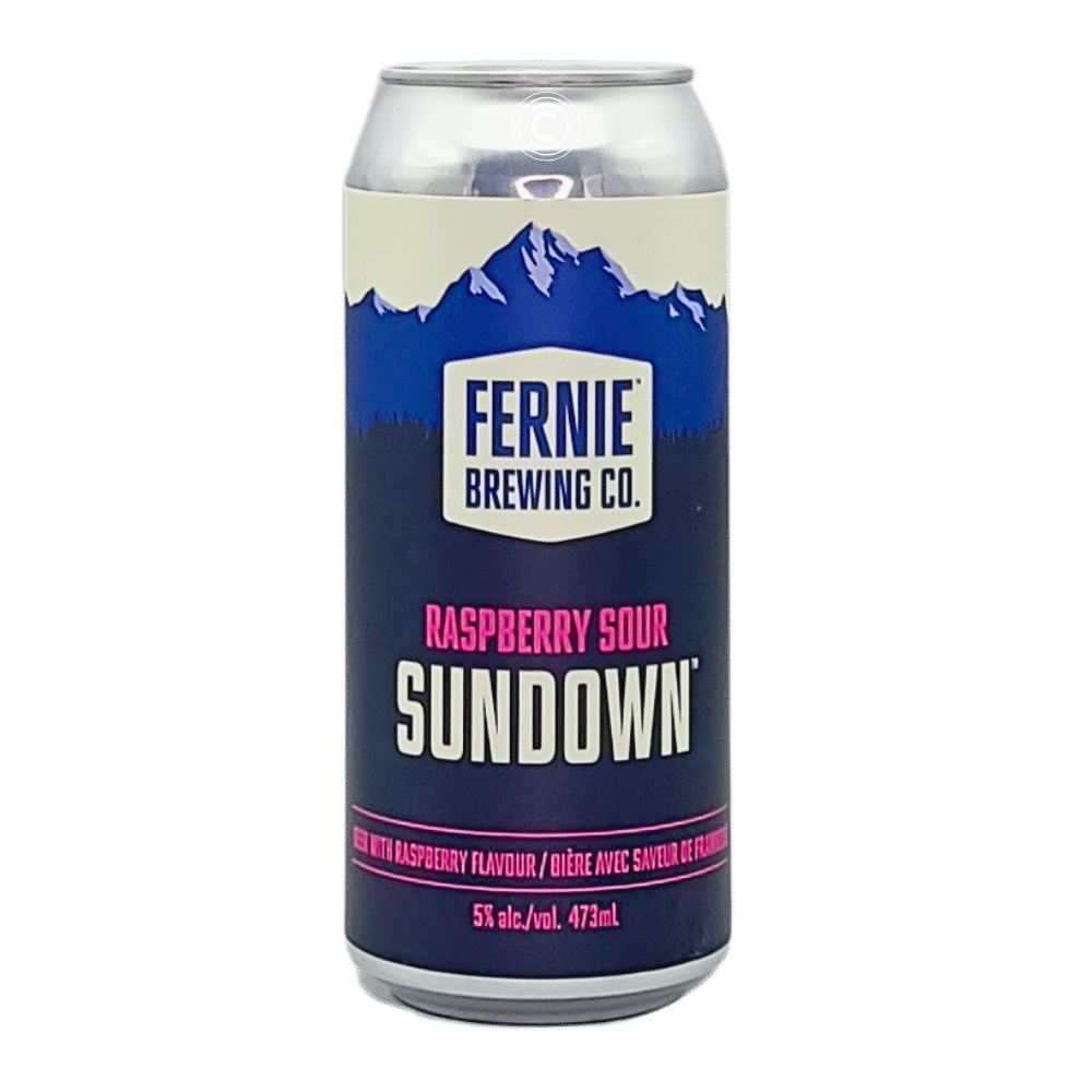 Sundown Raspberry Sour by Fernie Brewing Co, beer label