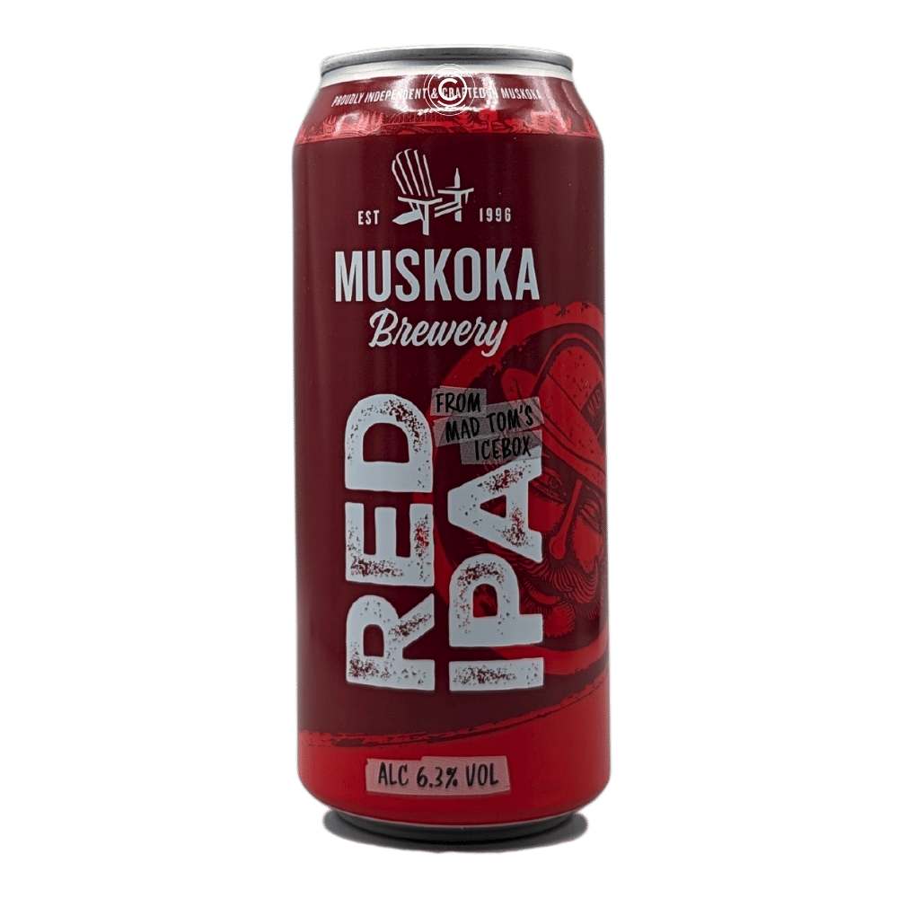 Red IPA by Muskoka Brewery, beer label