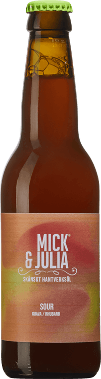 Mick & Julia Guava/Rhubarb by Bryggeri 1766 Krokladan, beer label
