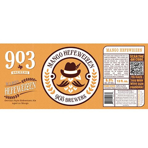 903 Brewers Mango Hefeweizen by 903 Brewers, beer label
