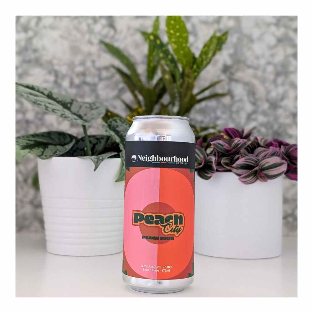 Peach City Sour Wheat Ale by Neighbourhood Brewing, beer label
