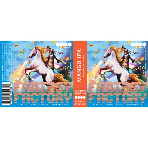 Karben4 Fantasy Factory Mango IPA by Karben4 Brewing, beer label