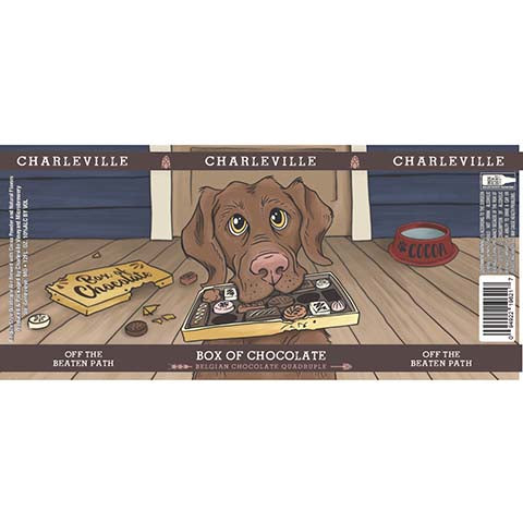 Charleville Box Of Chocolate Belgian Chocolate Quadruple Ale by Charleville Vineyard & Microbrewery, beer label