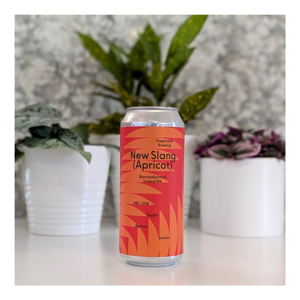 New Slang (Apricot) Fruited IPA by Dageraad Brewing, beer label