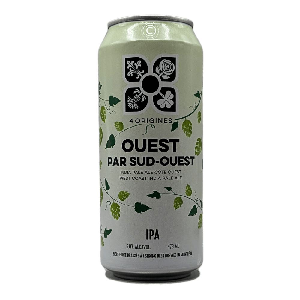 Ouest Par Sud-Ouest West Coast IPA by 4 Origines Microbrewery, beer label