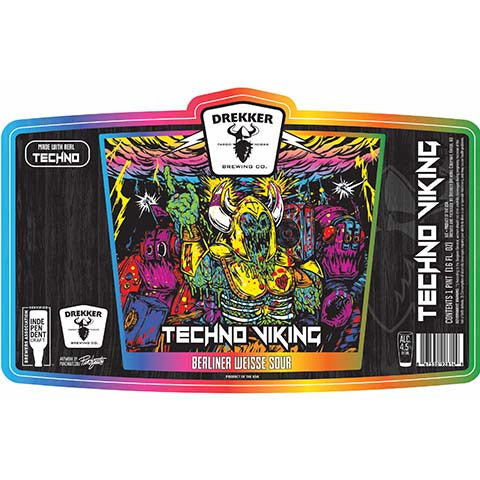 Drekker Techno Viking Berliner Weisse Sour by Drekker Brewing Company, beer label