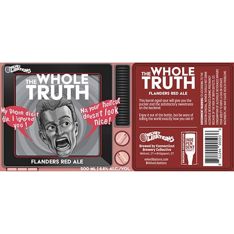 Connecticut The Whole Truth Flanders Red Ale by Connecticut Brewery Collective, beer label