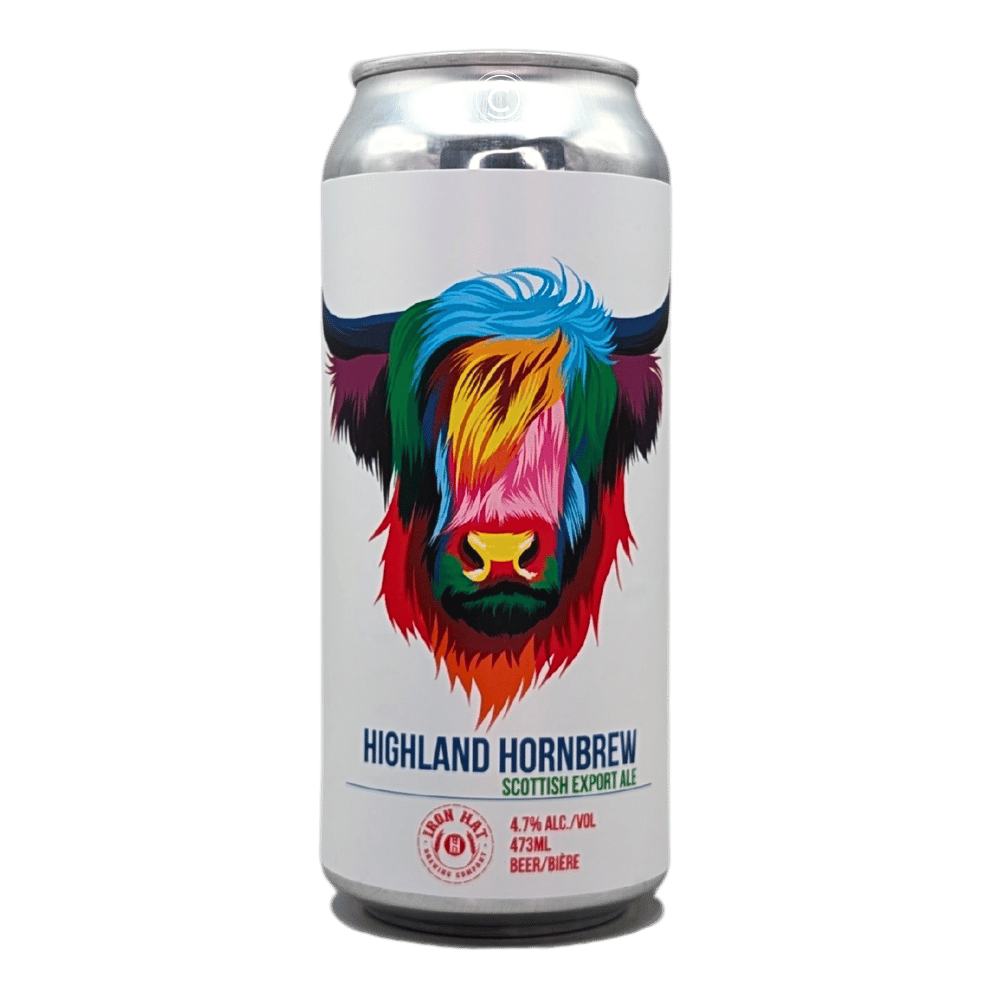 Highland Hornbrew Scottish Export Ale by Iron Hat Brewing Company, beer label