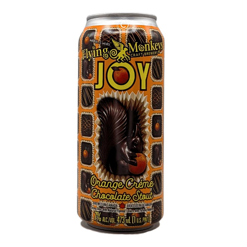 Joy Orange Creme Chocolate Stout by Flying Monkeys Craft Brewery, beer label
