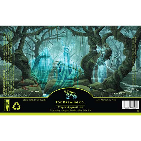 Tox Triple Apparition TDH TIPA by Tox Brewing Company, beer label