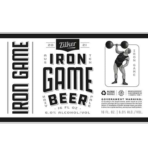Iron Game Hazy Pale by Zilker Brewing Co, beer label
