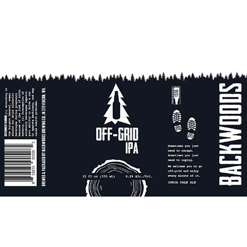 Backwoods Off-Grid IPA by Backwoods Brewing Co., beer label