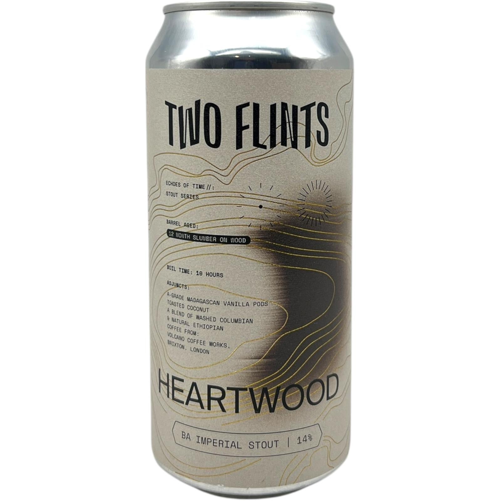Two Flints x Factory Heartwood by Two Flints, beer label