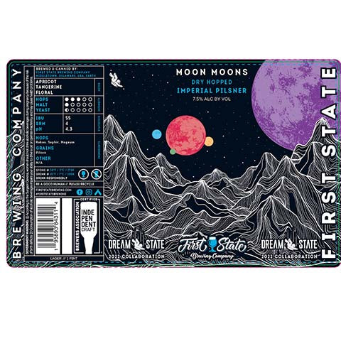 First State Brewery Moon Moons Imperial Pilsner by First State Brewing company, beer label