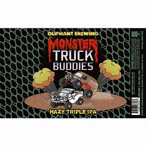Oliphant Monster Truck Buddies Hazy TIPA by Oliphant Brewing, beer label