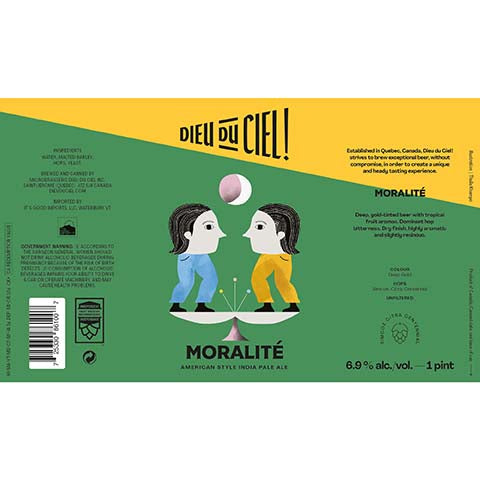 Dieu Du Ciel Moralite American Style India Pale Ale by Dieu du Ciel!, beer label