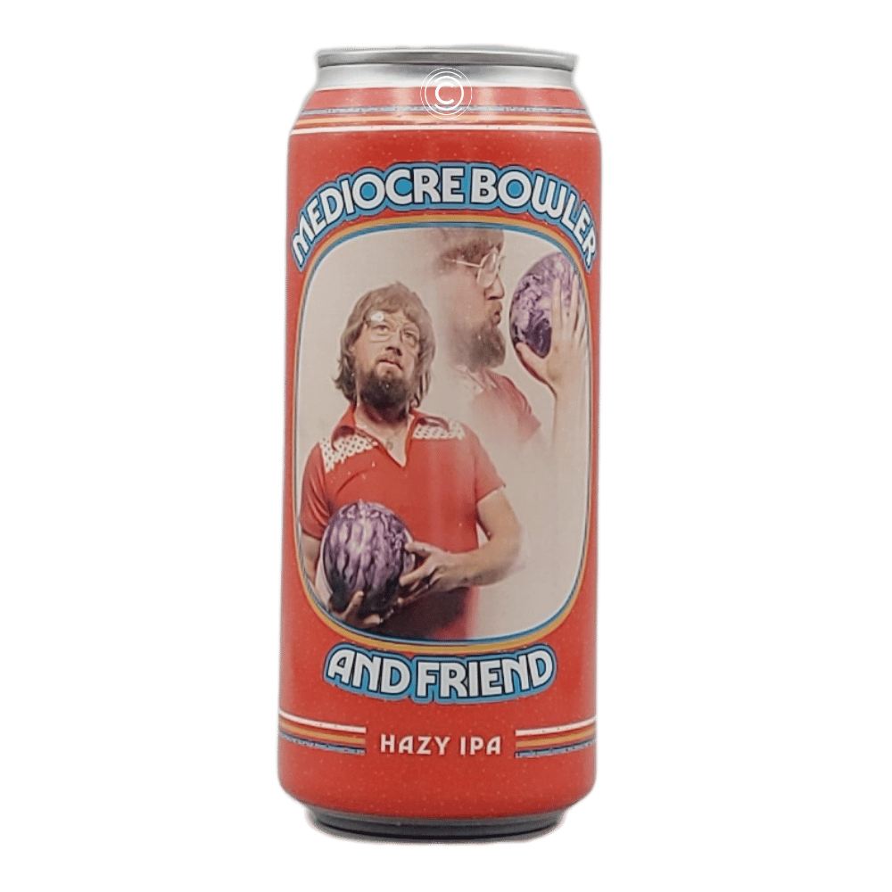 Mediocre Bowler and Friend Hazy IPA by Refined Fool Brewing Company, beer label