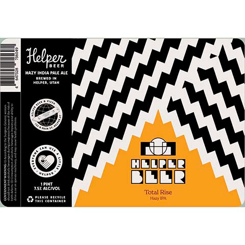 Helper Beer Total Rise Hazy IPA by Helper Beer, beer label