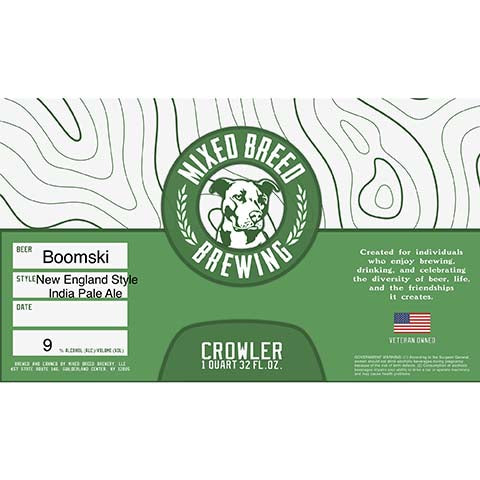 Mixed Breed Boomski NEIPA by Mixed Breed Brewing, beer label