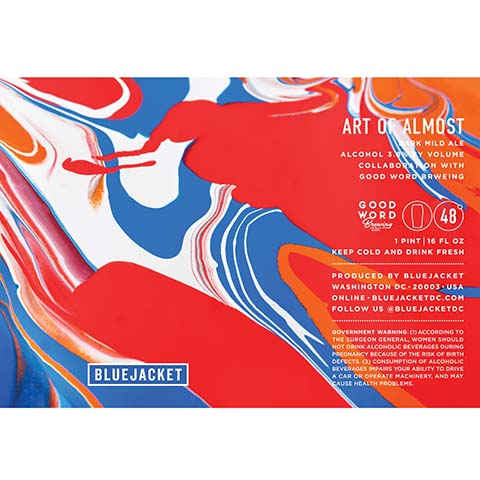 Bluejacket Art Of Almost Dark Mild Ale by Bluejacket, beer label