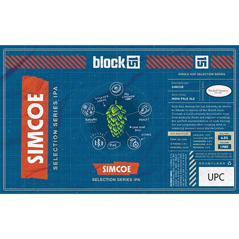 Block 15 Simcoe IPA by Block 15, beer label