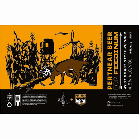 Windy Pertnear Beer for Feedinum Pilsner by Windy Brew, beer label