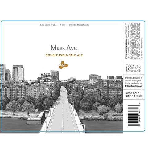 Trillium Mass Ave DIPA by Trillium Brewing, beer label