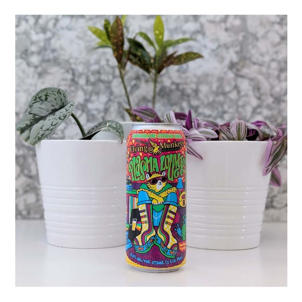 Plasma Lounge Tangerade CItrus DIPA by Flying Monkeys Craft Brewery, beer label