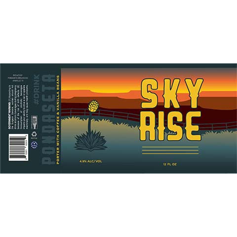 Pondaseta Sky Rise Porter by Pondaseta Brewing Co., beer label