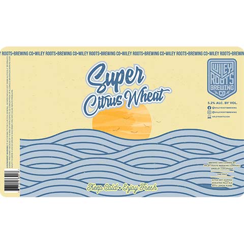 Wiley Roots Super Citrus Wheat by Wiley Roots Brewing Co, beer label