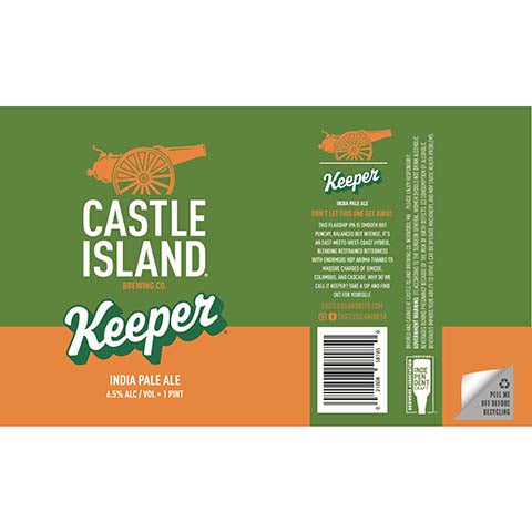 Castle Island Keeper IPA by Castle Island Brewing Co., beer label