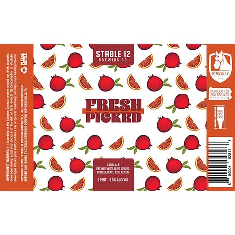 Stable 12 Fresh Picked Sour Ale by Stable 12 Brewing Company, beer label