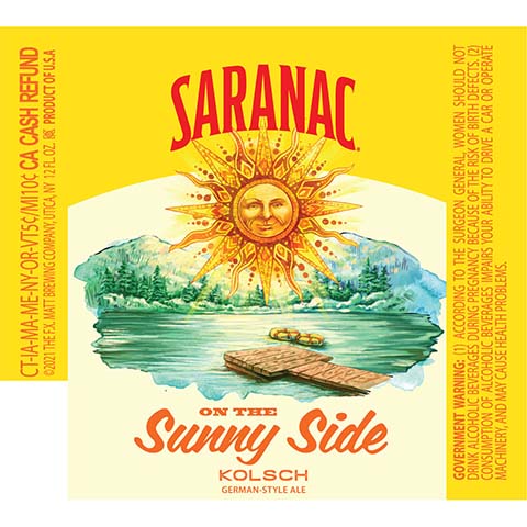 Saranac Sunny Side Kolsch Ale by The F.X. Matt Brewing Company, beer label