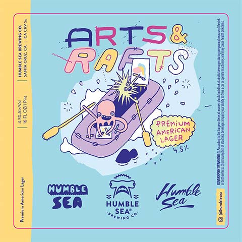 Humble Sea Arts & Rafts American Lager by Humble Sea Brewing Co, beer label
