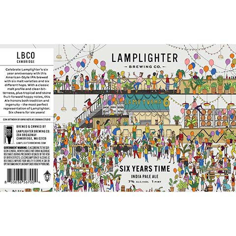 Lamplighter Six Years Time IPA by Lamplighter Brewing Co., beer label