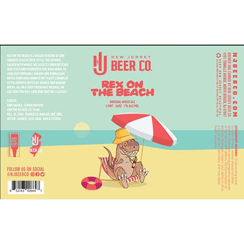 New Jersey Rex On The Beach Imperial Wheat Ale by New Jersey Beer Co, beer label