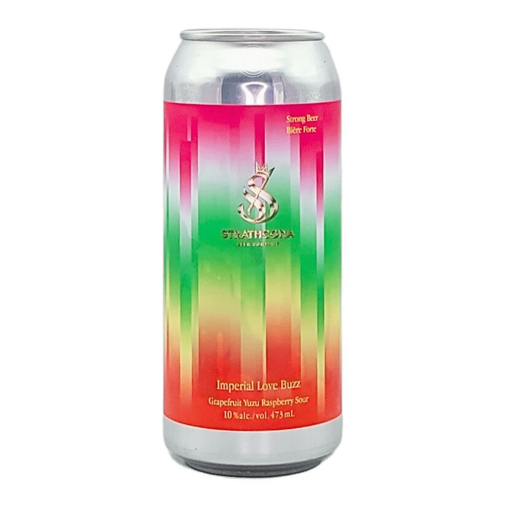 Love Buzz: Grapefruit Yuzu Raspberry Sour by Strathcona Beer Company, beer label