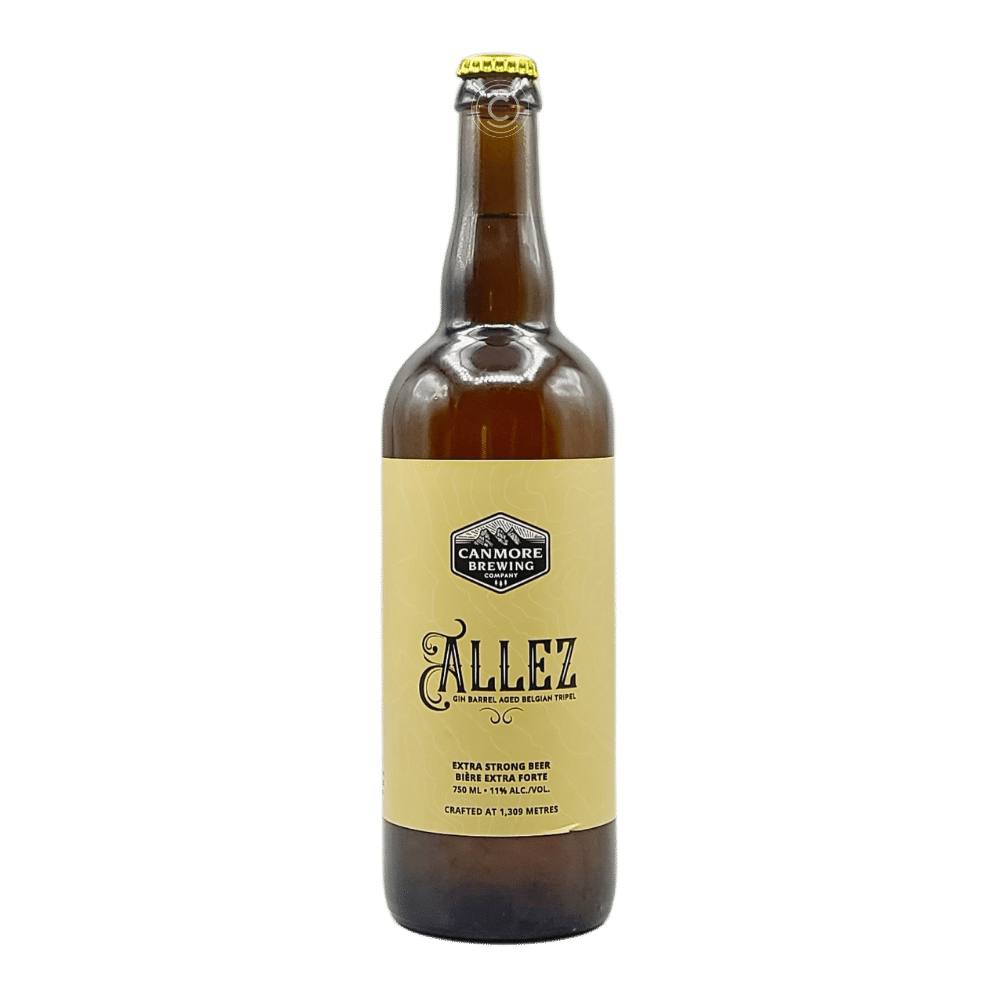 Allez Gin Barrel Aged Belgian Triple by Canmore Brewing Company, beer label