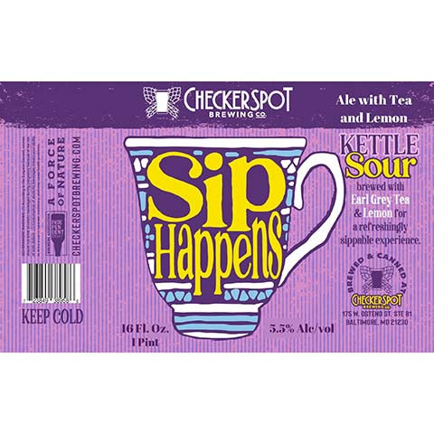 Checkerspot Sip Happens Kettle Sour by Checkerspot Brewing Company, beer label