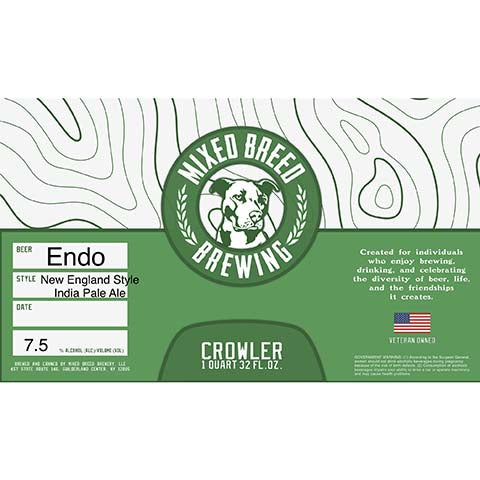 Mixed Breed Endo NEIPA by Mixed Breed Brewing, beer label