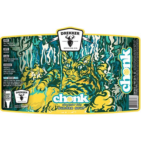 Drekker Chonk Pineapple Whip Sundae Sour by Drekker Brewing Company, beer label