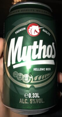 Mythos Beer by Mythos Brewery, beer label