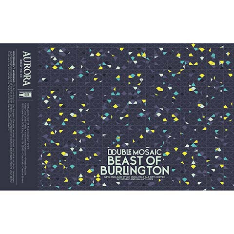 Aurora Double Mosaic Beast Of Burlington New England IPA by Aurora Brewing Co., beer label