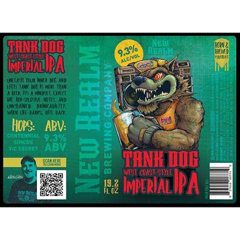 New Realm Tank Dog West Coast Imperial IPA by New Realm Brewing, beer label