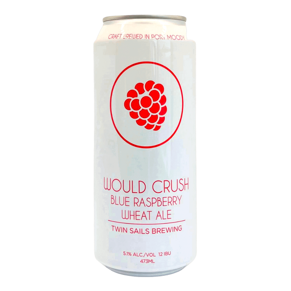 Would Crush Blue Raspberry Wheat Ale by Twin Sails Brewing, beer label
