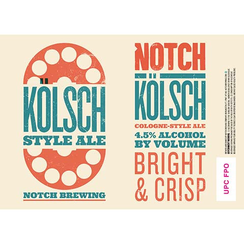 Notch Kolsch Cologne-Style Ale by Notch Brewing, beer label